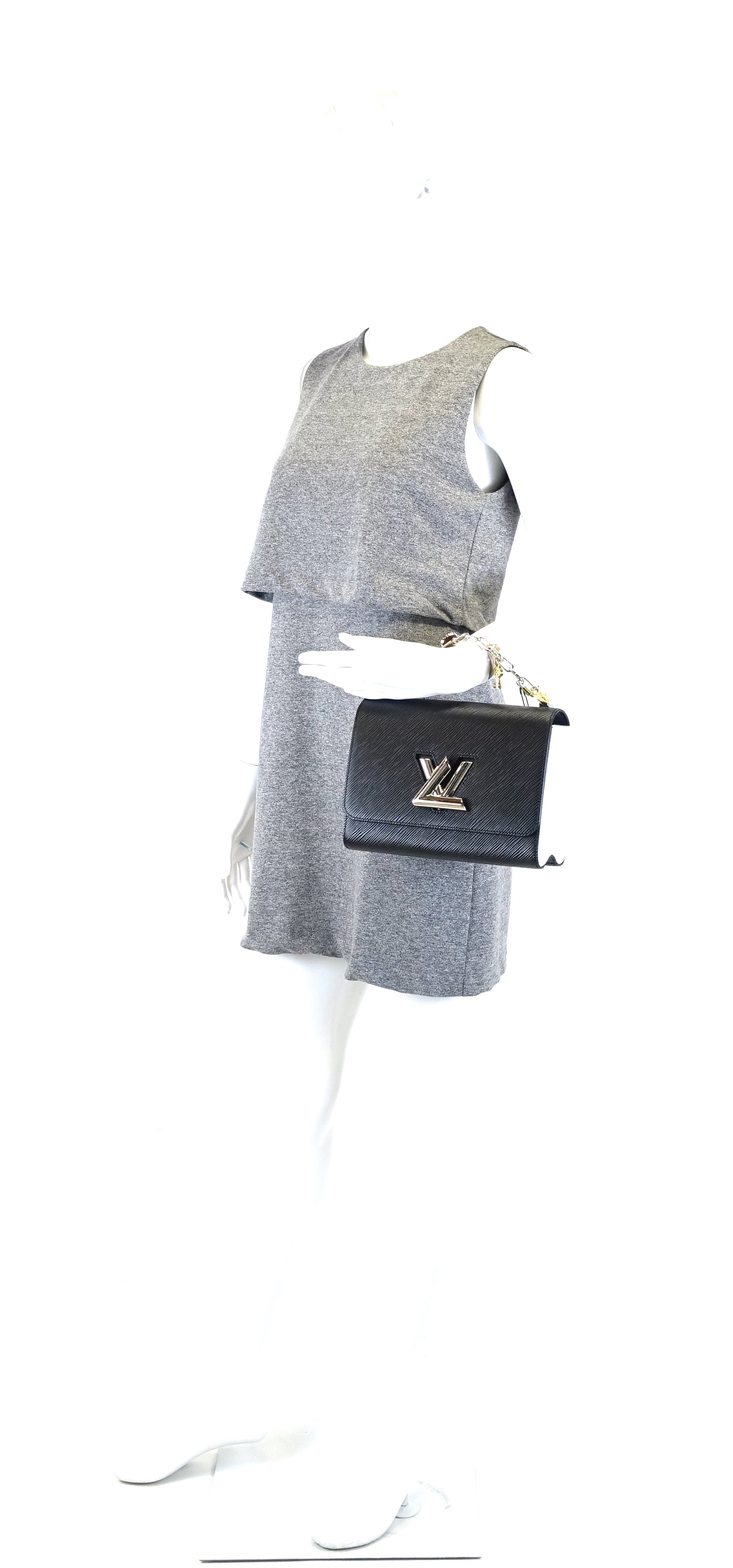 Louis Vuitto Twist MM Love Lock Charms Black Epi Leather Bag