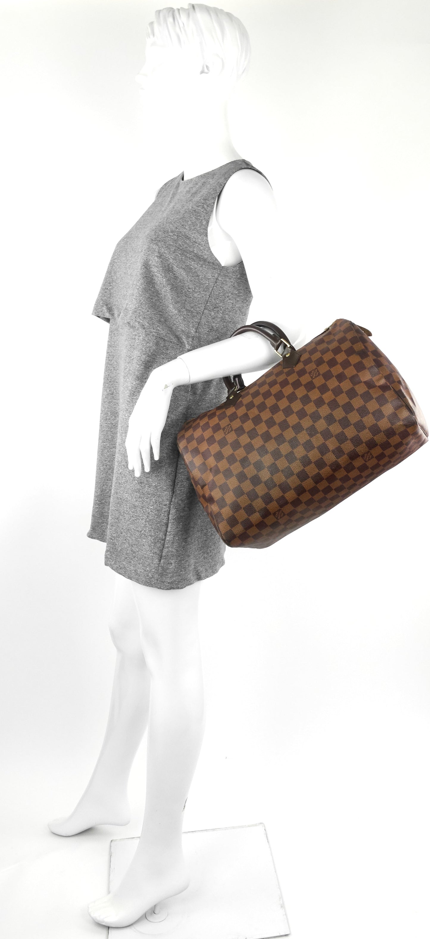 Louis Vuitto Speedy 35 Damier Ebene Canvas Bag