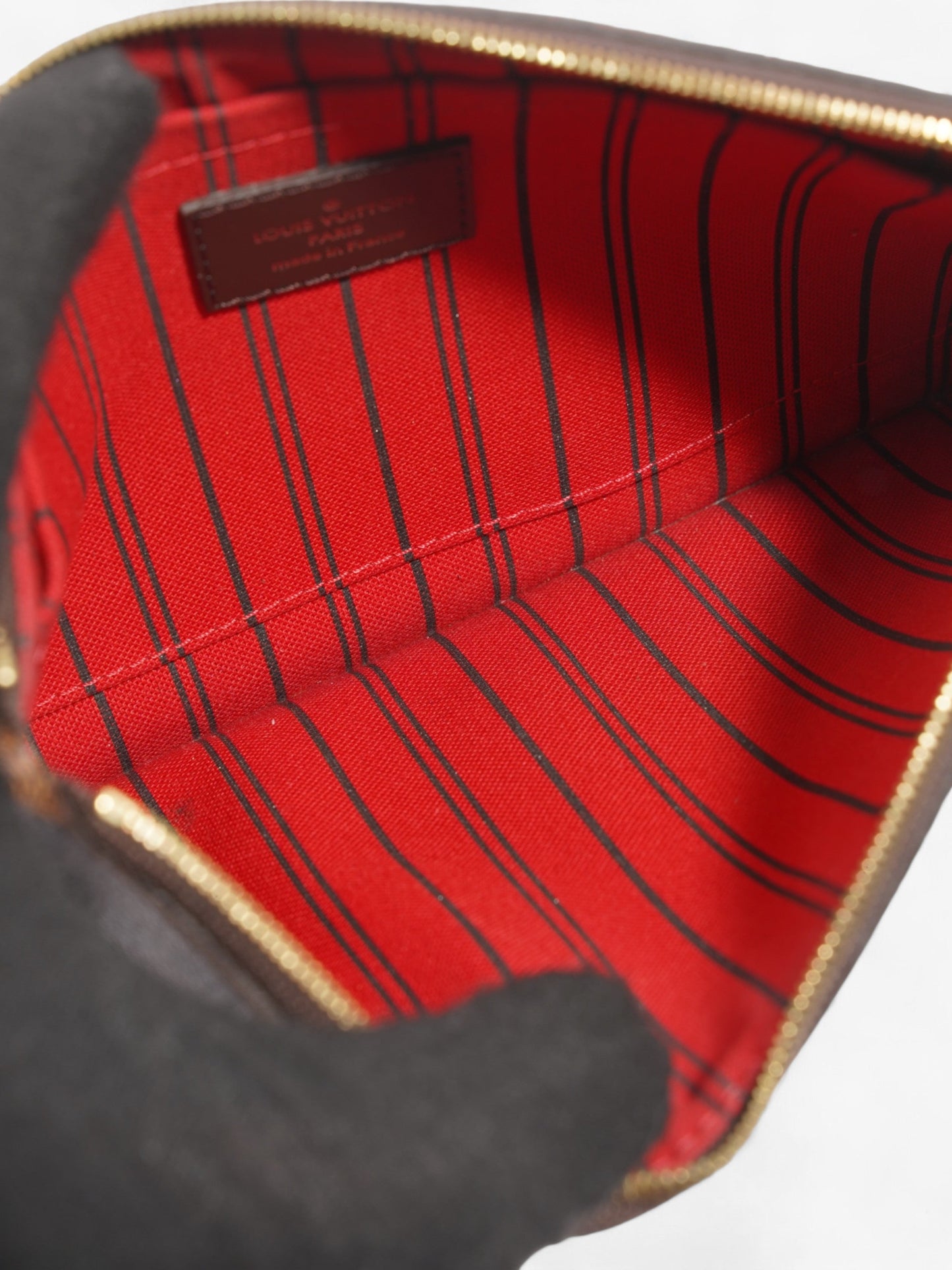 Louis Vuitton Neverful Pochette Damier Ebene Coated Canvas