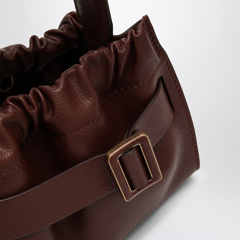 Boyy Square Scrunchy Soft Brown Leather Bag Women