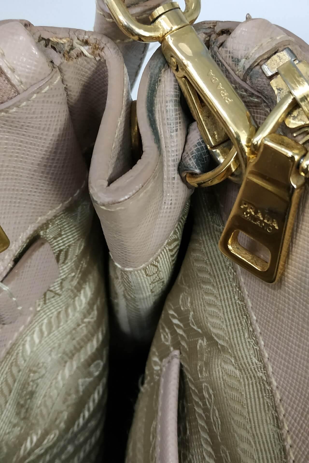 Medium Saffiano Lux Double Zip Tote