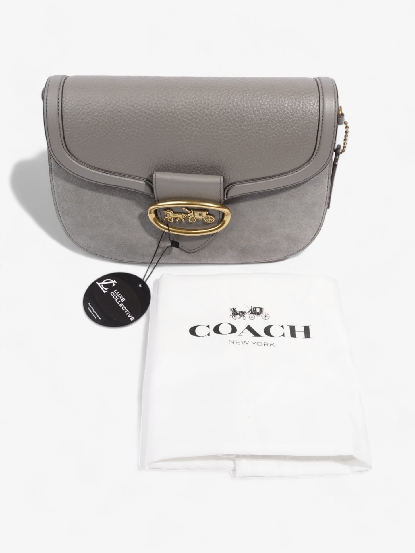 Coach Kat Saddle Grey Suede