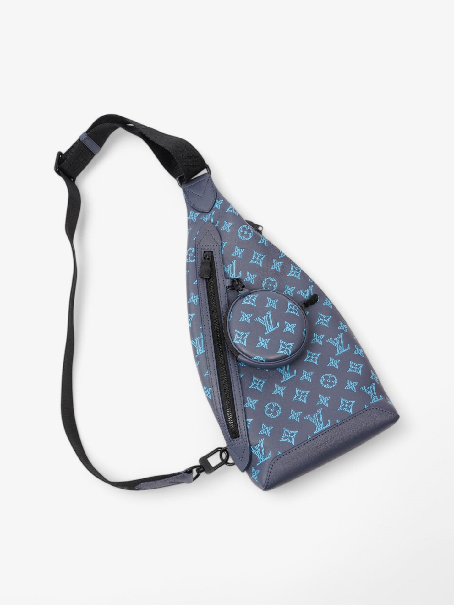 Louis Vuitton Duo Slingback Monogram Shadow / Navy / River Blue Calfskin Leather