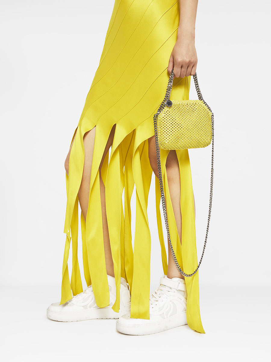 Falabella Crystal Mesh Mini Tote Bag in Yellow