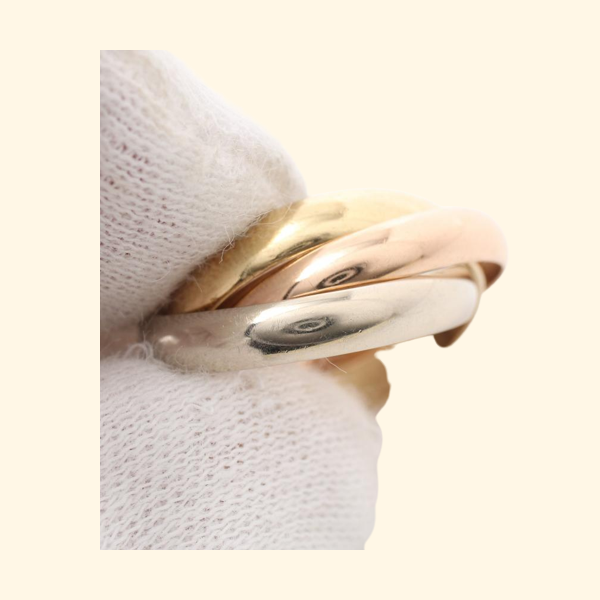 Cartier Trinity Ring K18YG K18WG K18PG Yellow Gold White Gold Pink Gold Three Colors