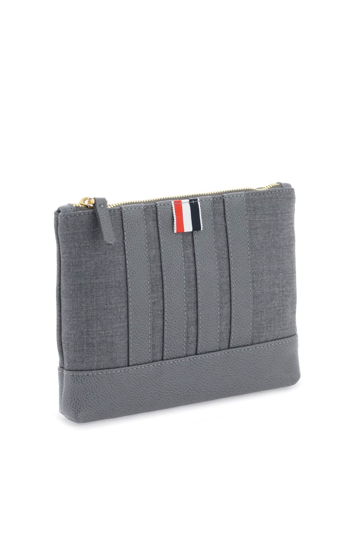 Thom Browne Wool 4-Bar Small Pouch Men