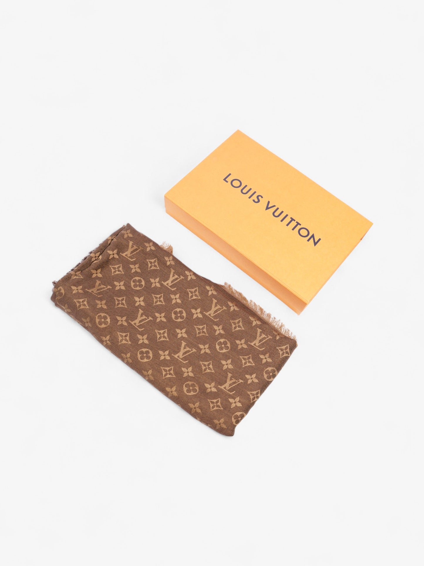 Louis Vuitton Monogram Shawl Brown Wool