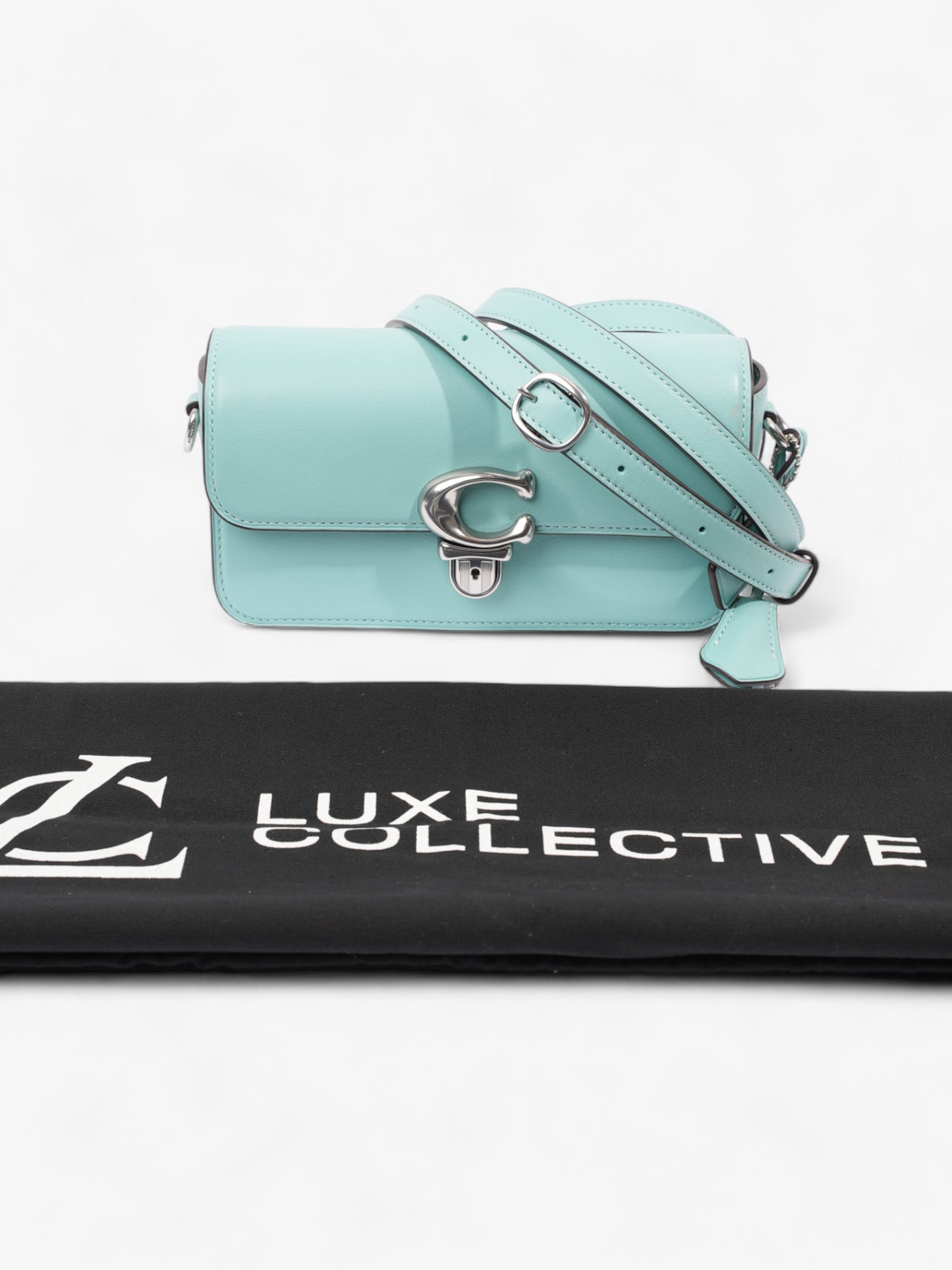 Coach Studio Baguette Turquoise Blue Leather