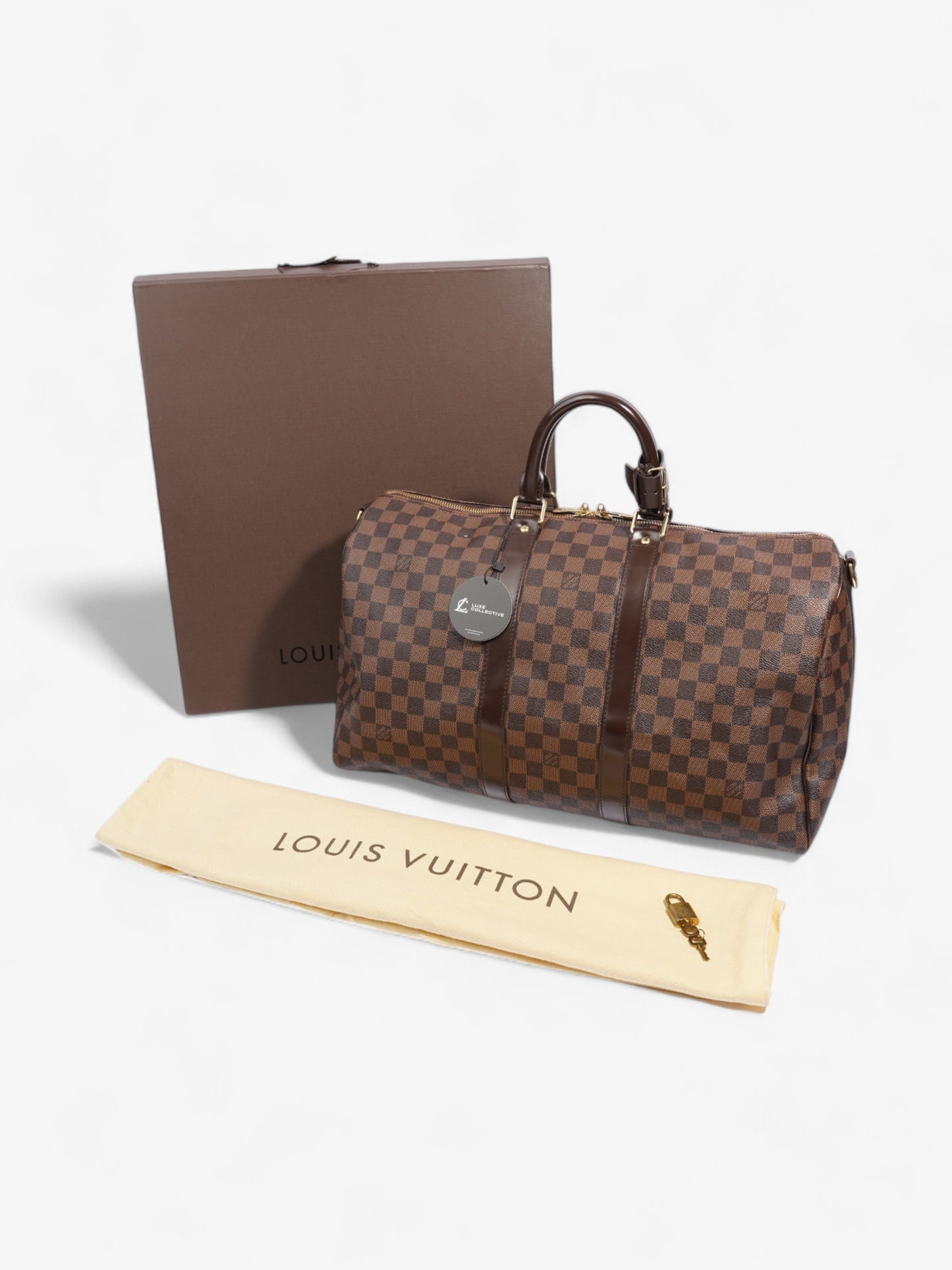 Louis Vuitton Keepall Bandouliere Damier Ebene Coated Canvas 45