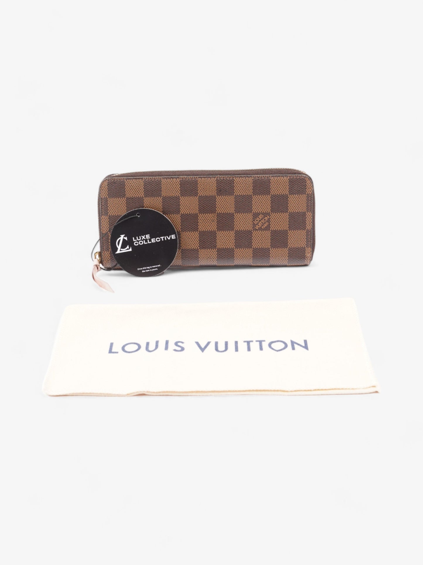 Louis Vuitton Clemence Damier Ebene / Rose Ballerine Coated Canvas