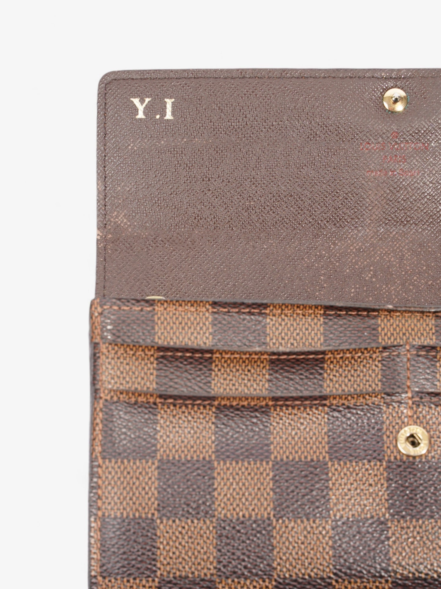 Louis Vuitton Sarah Wallet Damier Ebene Coated Canvas