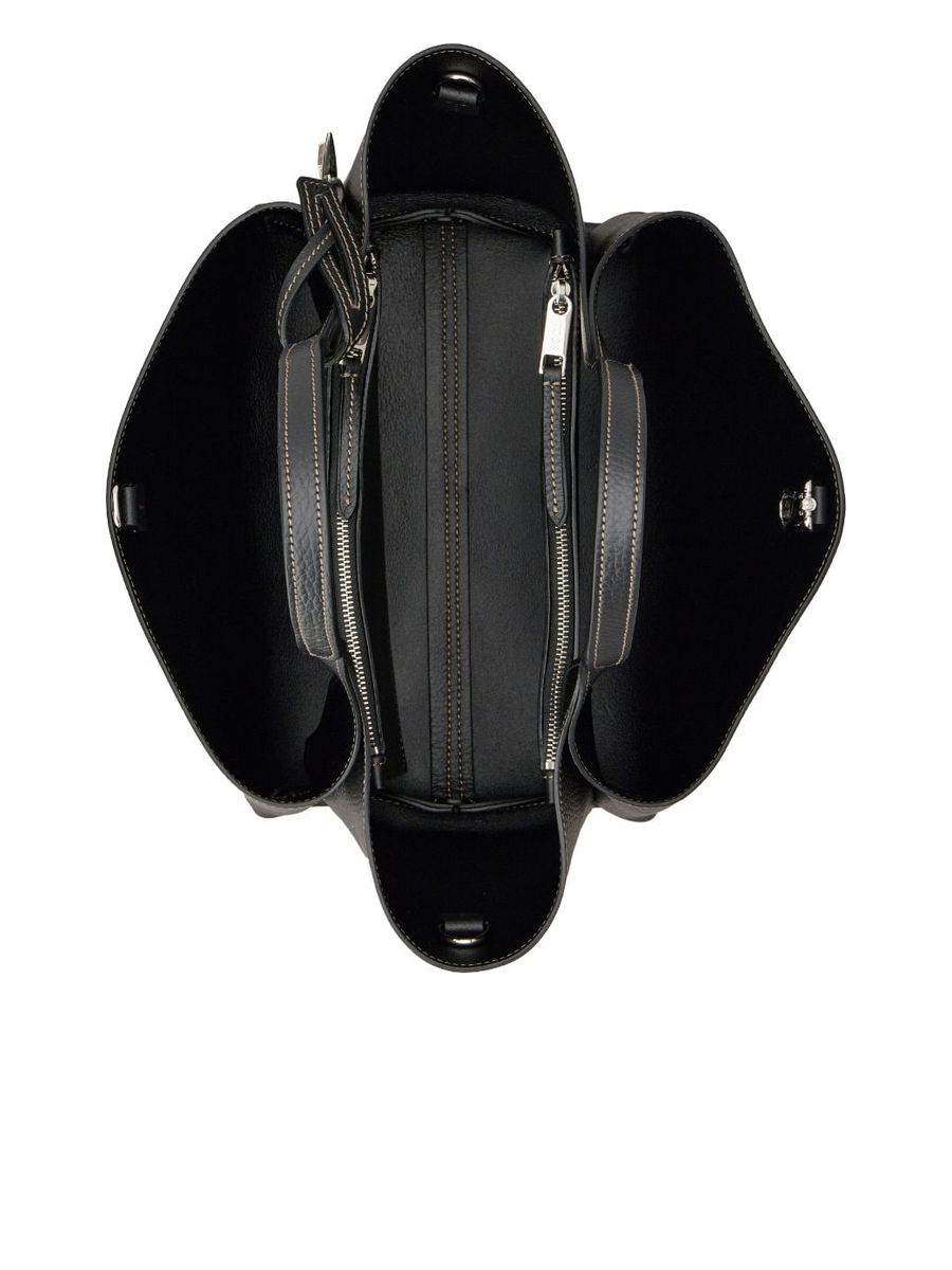 Medium Logoplaque Leather Tote