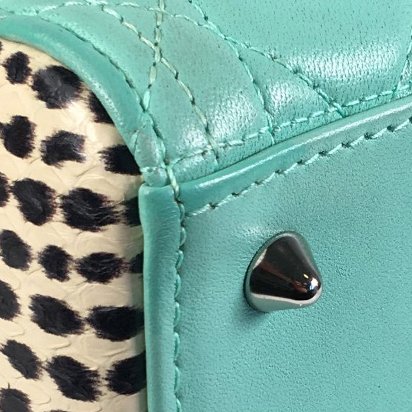 Lady Dior Medium Tricolor Lambskin and Python Cannage