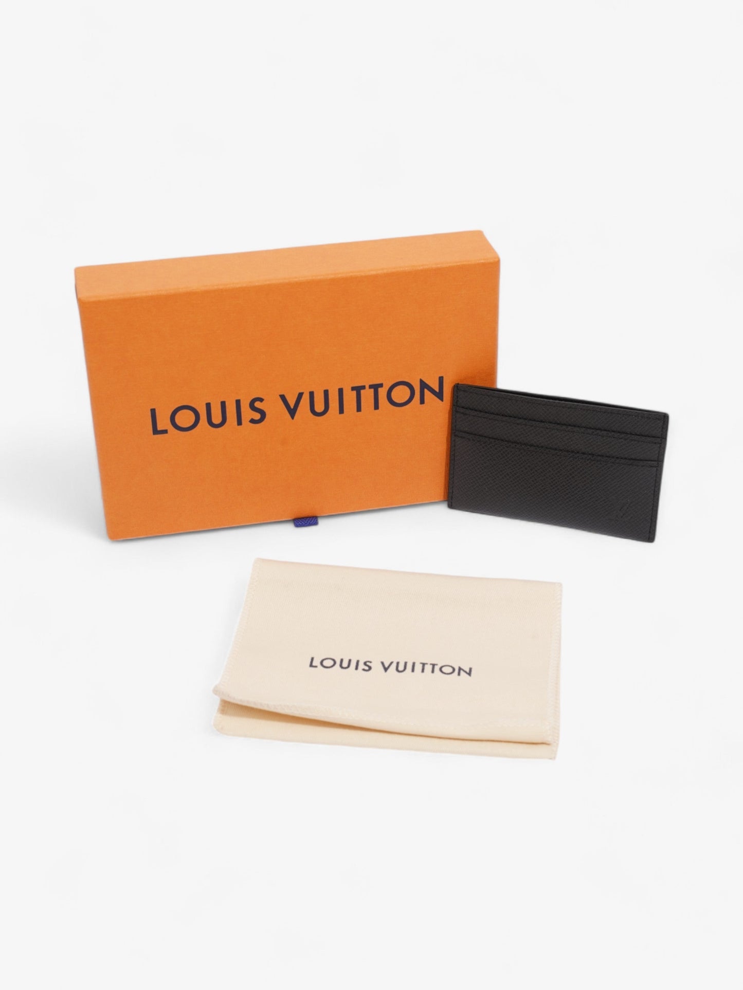 Louis Vuitton Porte Cartes Black Leather