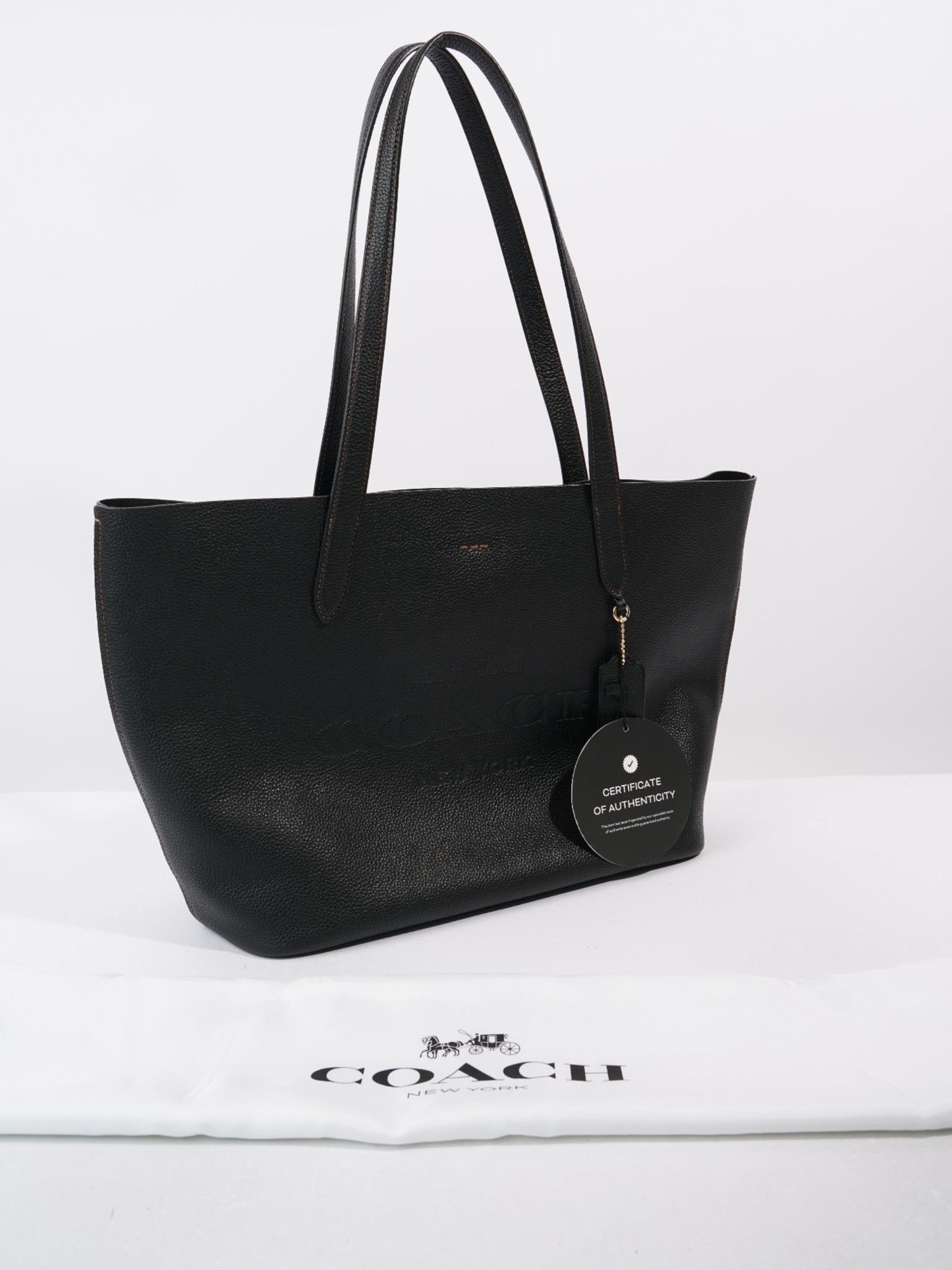 Coach Cameron Tote Black Grained Leather