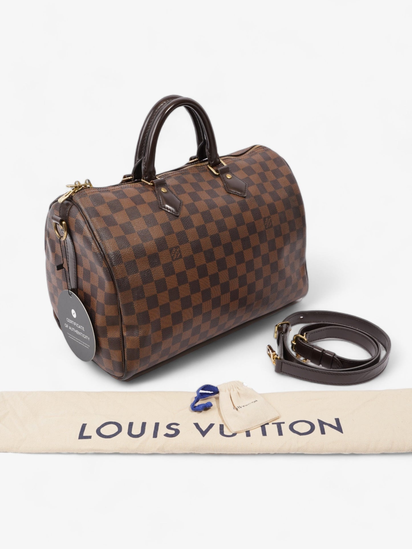 Louis Vuitton Speedy Bandouli猫re 35 Damier Ebene Coated Canvas