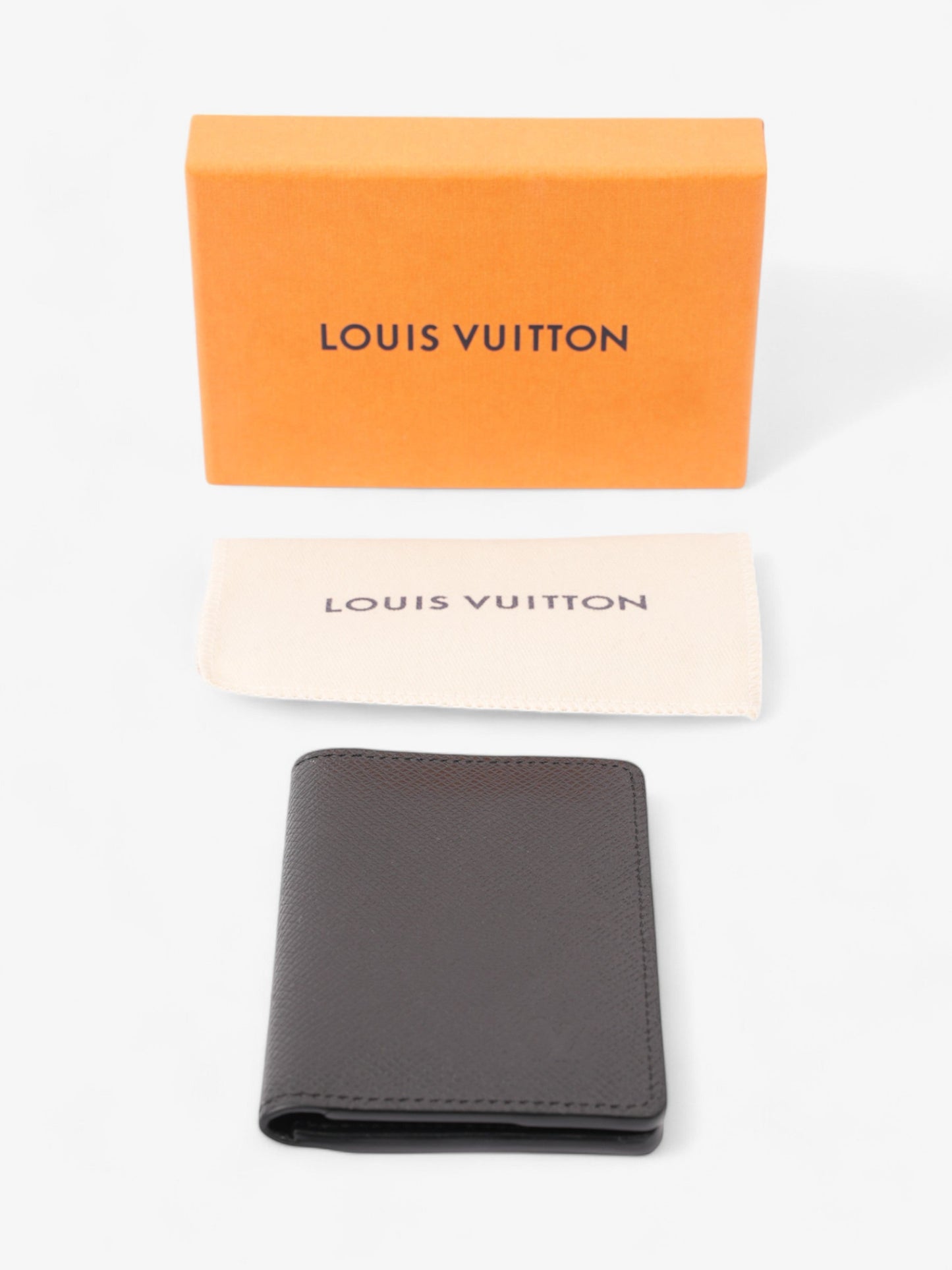 Louis Vuitton Card Case Holder Black Vachetta Leather