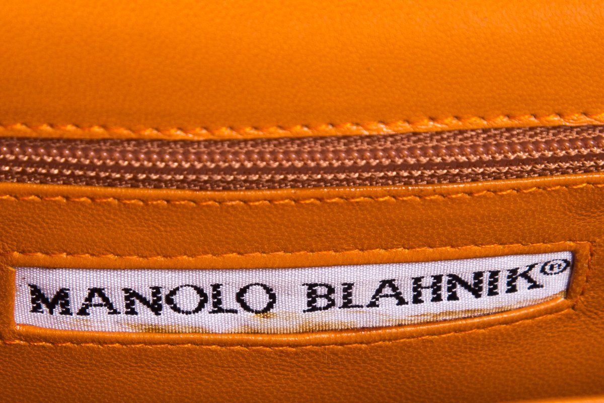 Manolo Blahnik Orange & Python Clutch