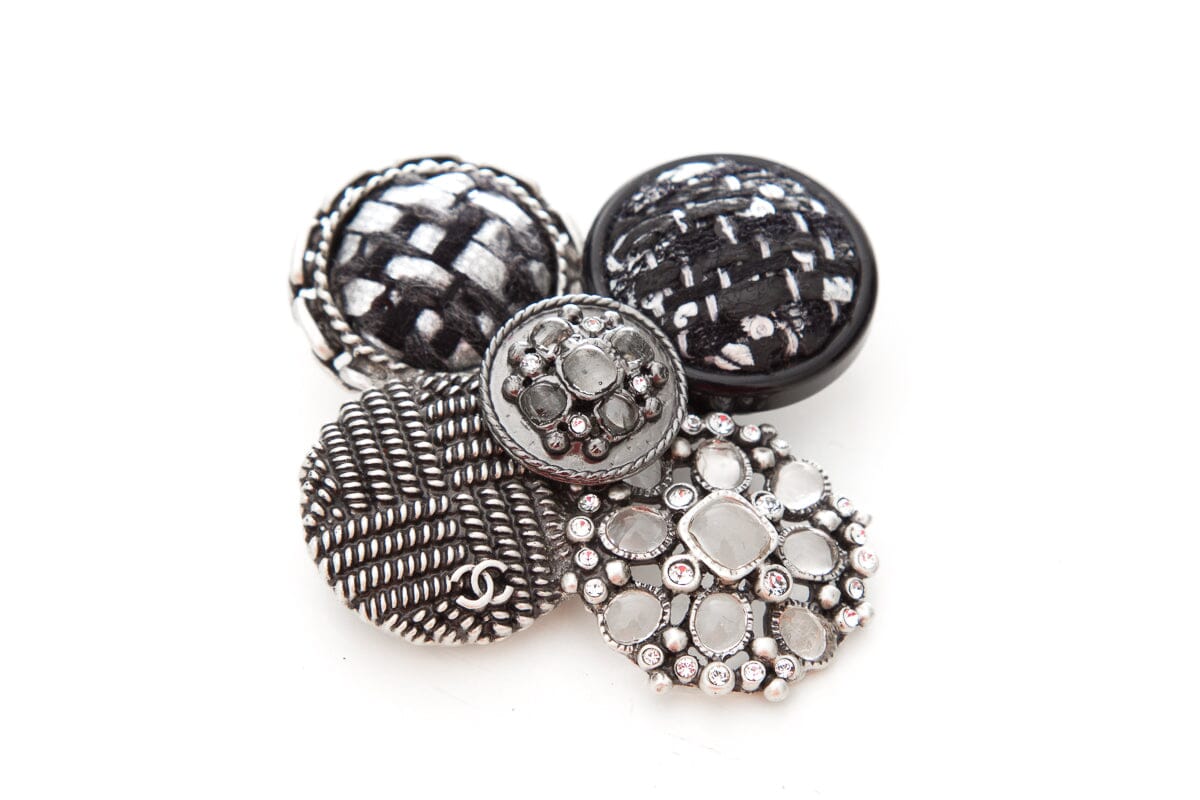 Chanel Fall 2012 Black & Silver Crystal Brooch