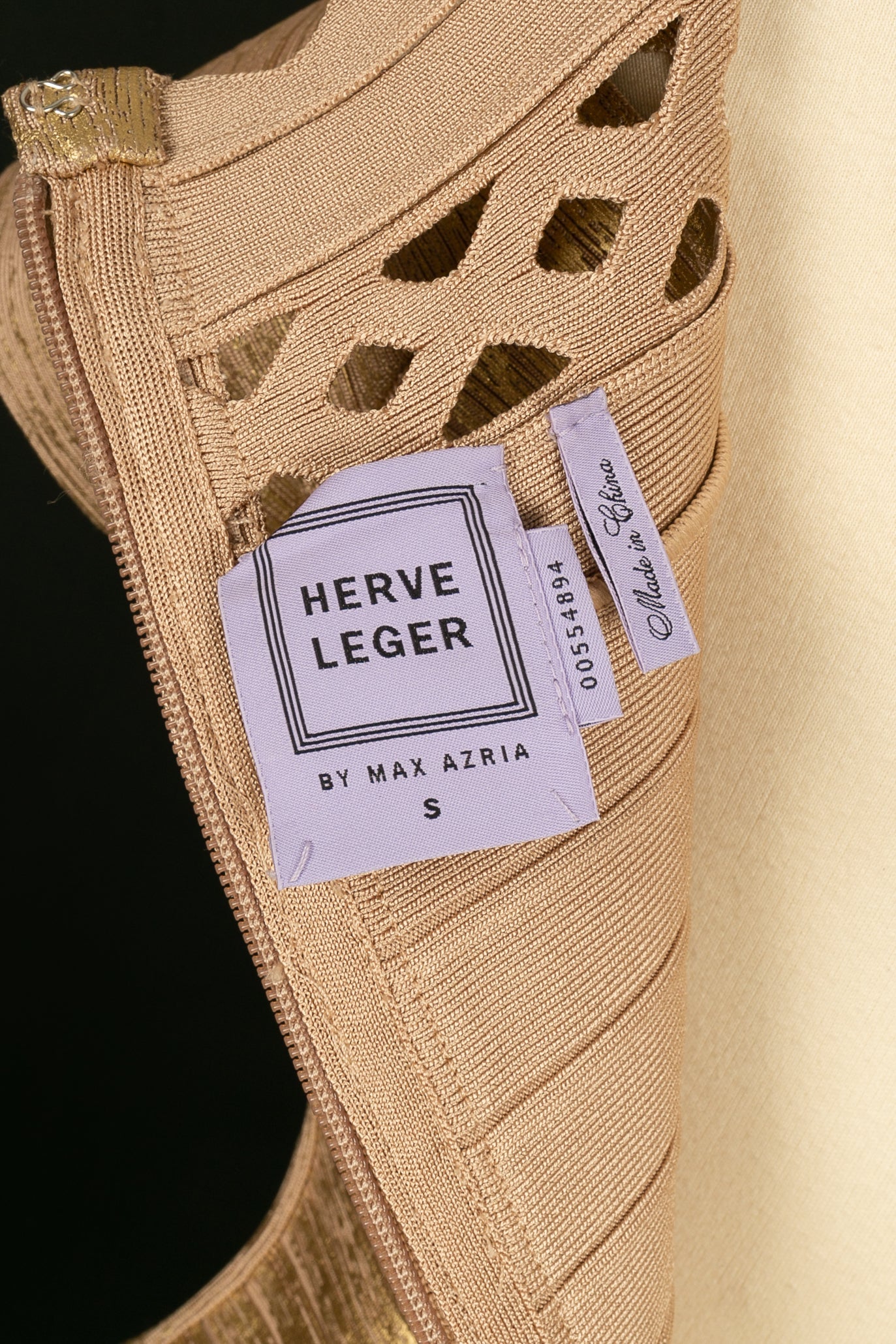 Robe dorée Hervé Léger