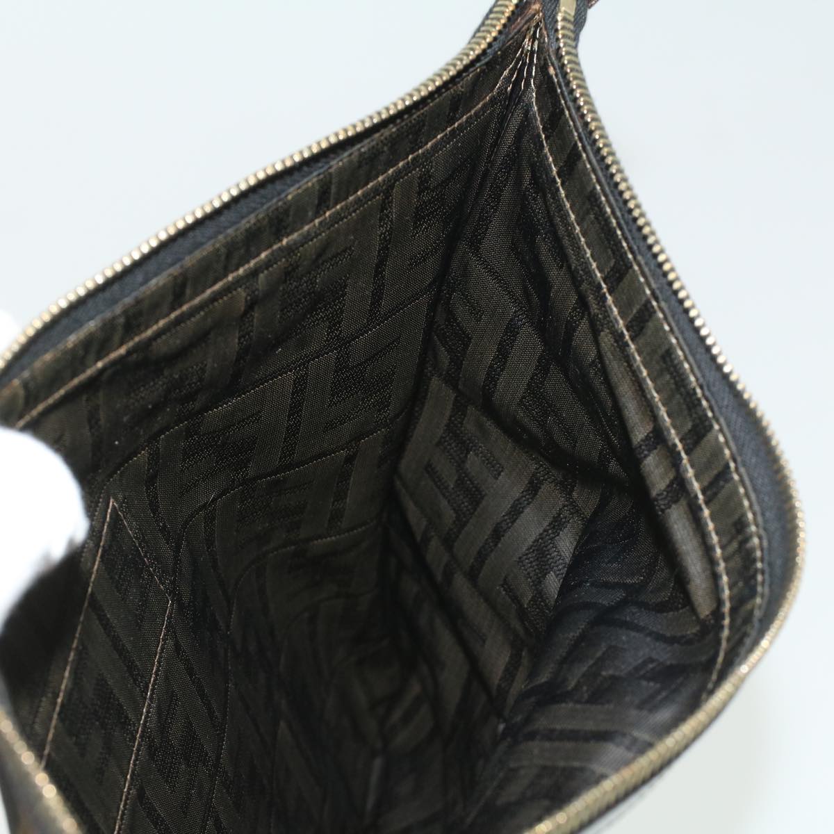 FENDI Zucca Canvas Clutch Bag Brown am3368