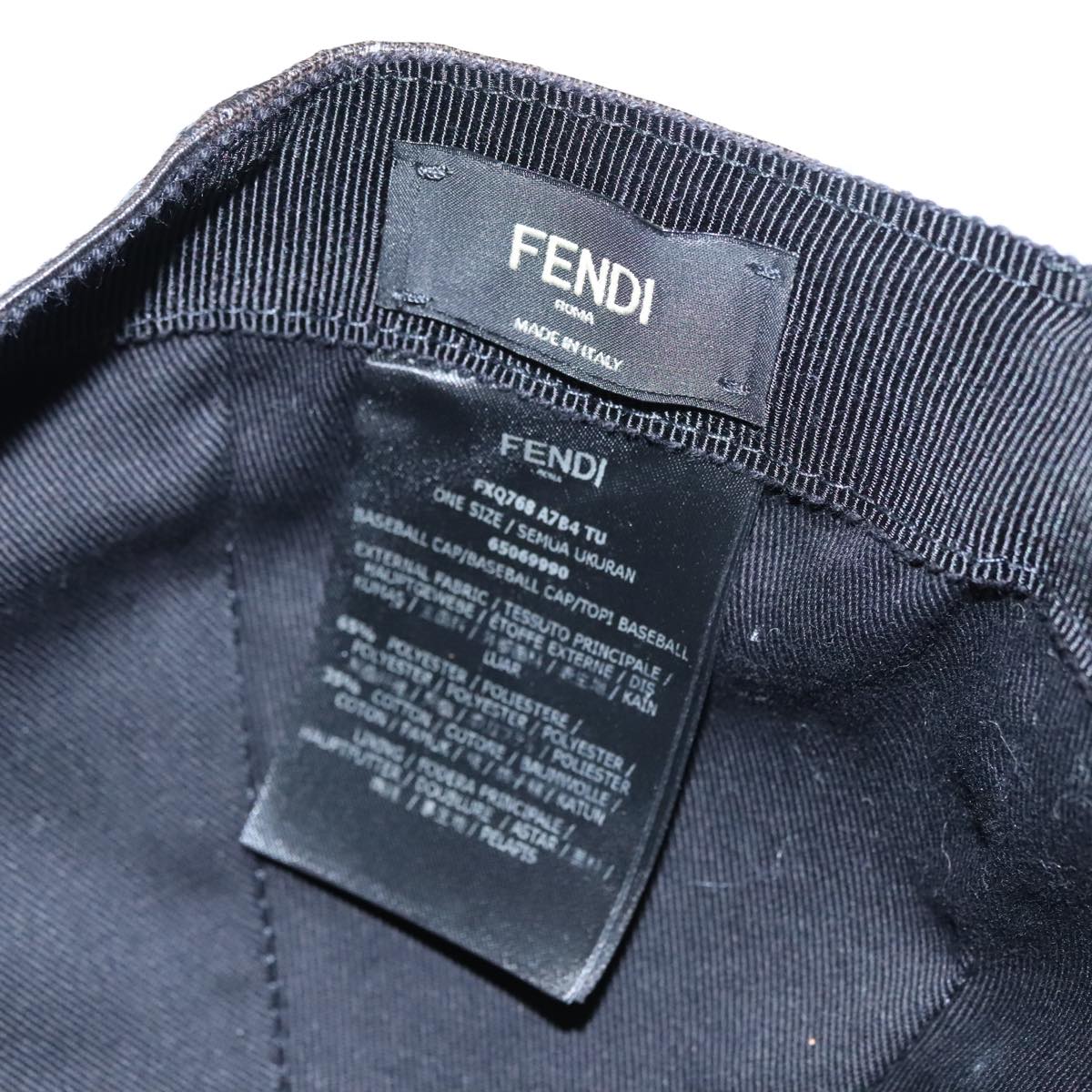 FENDI Zucca Canvas Cap Black Brown am7434