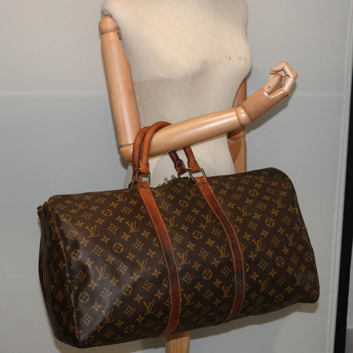 LOUIS VUITTON Monogram Keepall Bandouliere 50 Boston Bag M41416 LV ar11696