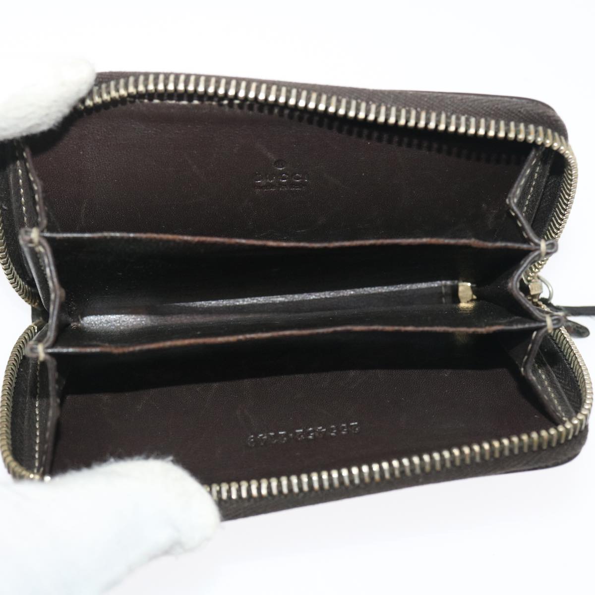 GUCCI GG Canvas Wallet Leather 7Set Beige Black ar6790
