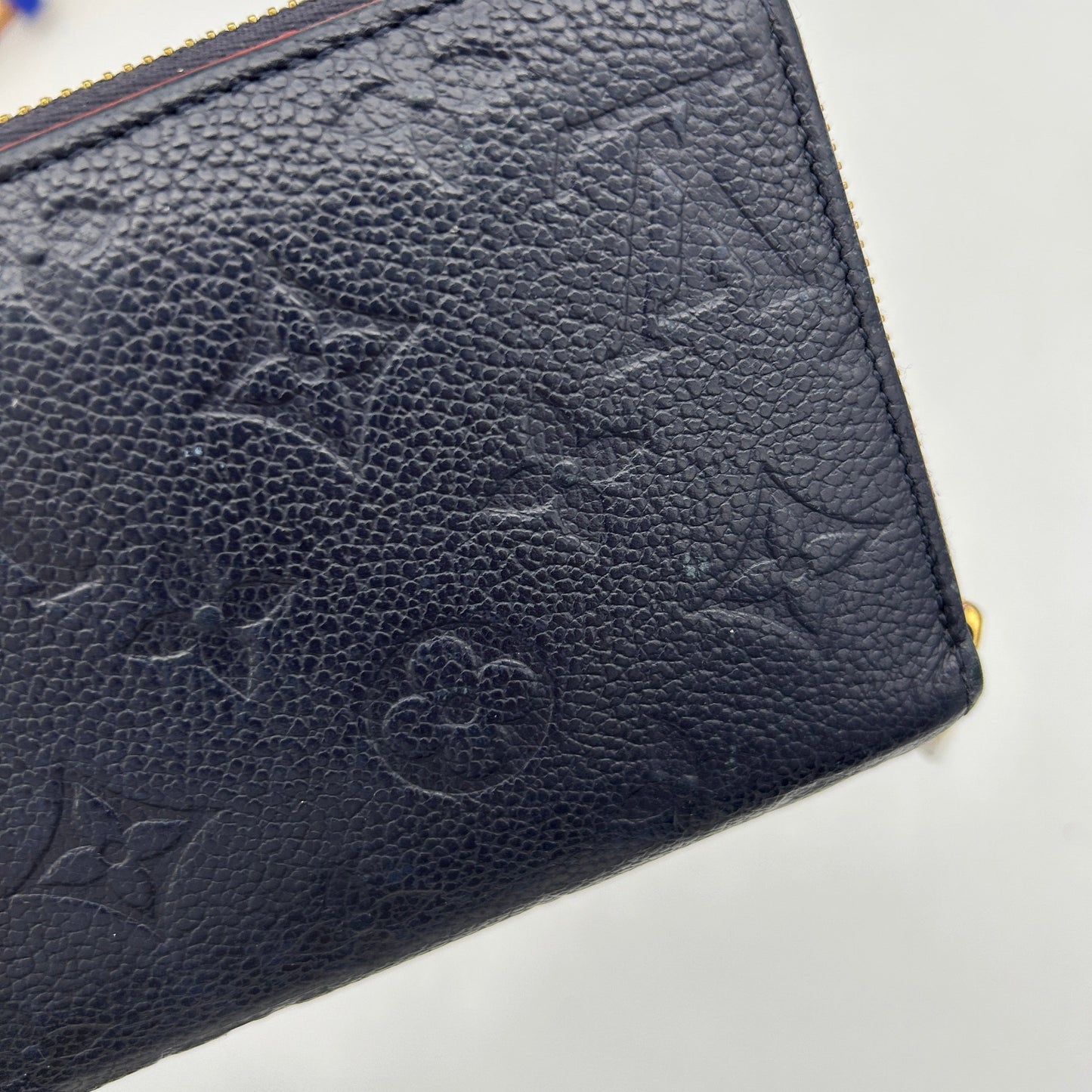 Louis Vuitton Monogram Empreinte Zippy Wallet Navy Leather