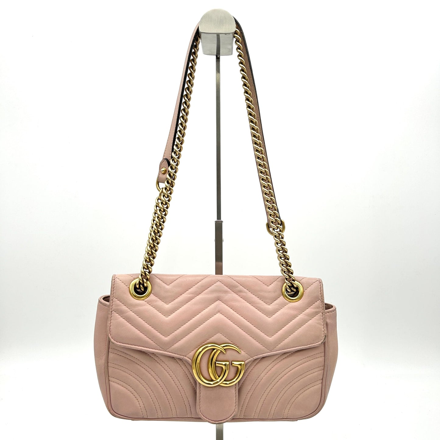 Gucci Pink Matelasse Leather Small GG Marmont Shoulder Bag Gucci LA16947