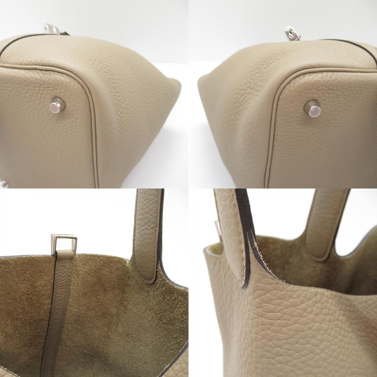 Hermes Picotin Lock MM Handbag Handbag Handbag Leather Triumphant Beige