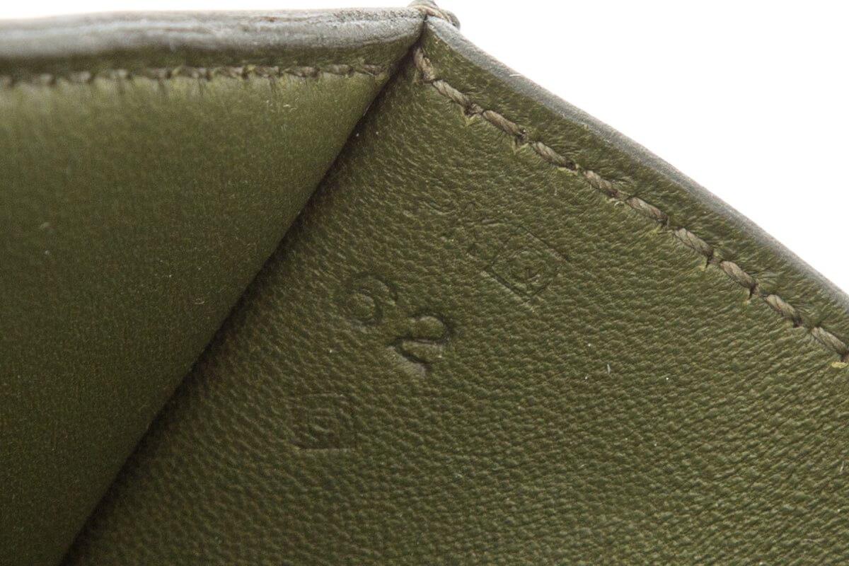 Hermès 2013 Q EGEE Dark Green Box Calf Clutch