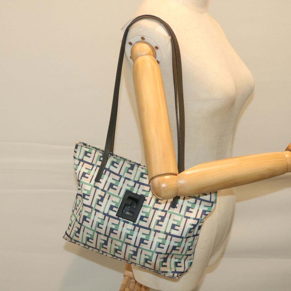FENDI Zucca Canvas Tote Bag Green bs10046