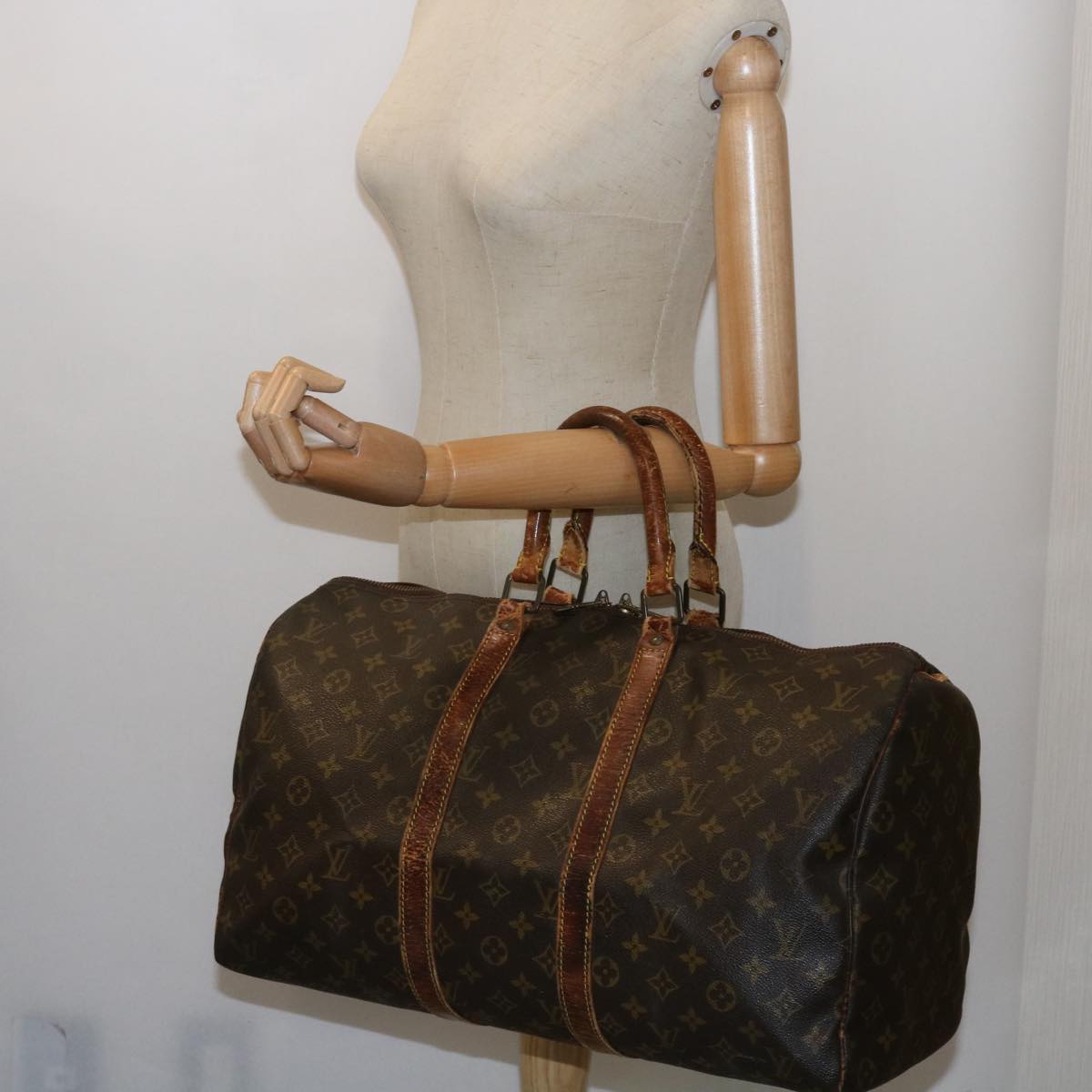 LOUIS VUITTON Monogram Keepall 45 Boston Bag M41428 LV bs10593