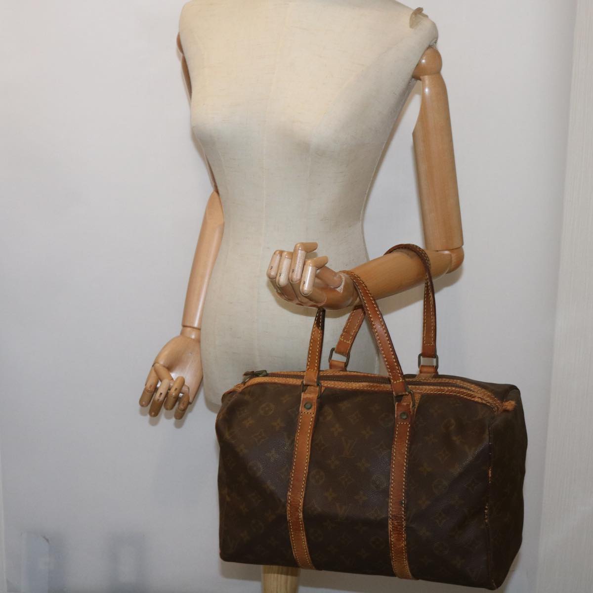 LOUIS VUITTON Monogram Sac Souple 35 Boston Bag M41626 LV bs10643