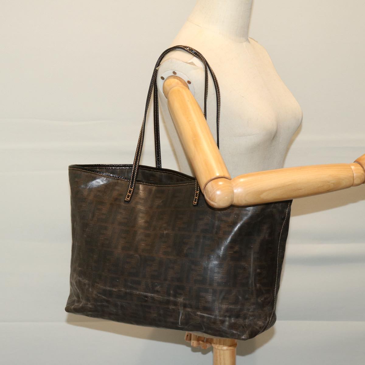 FENDI Zucca Canvas Tote Bag Brown bs12871