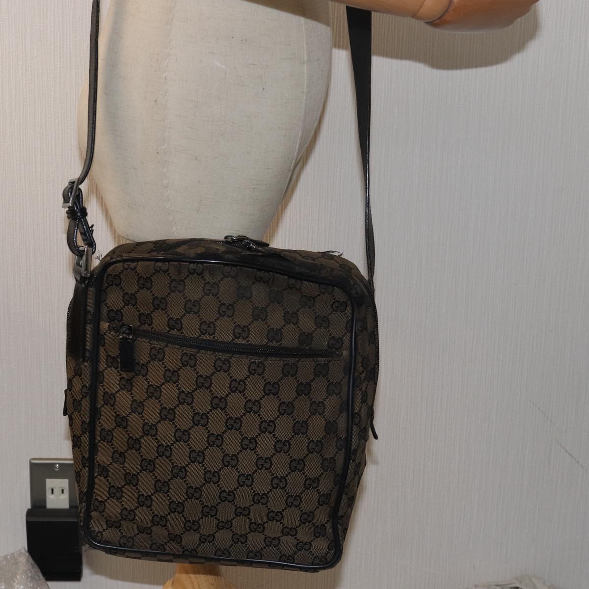GUCCI GG Canvas Shoulder Bag Brown 018 1604 bs15334