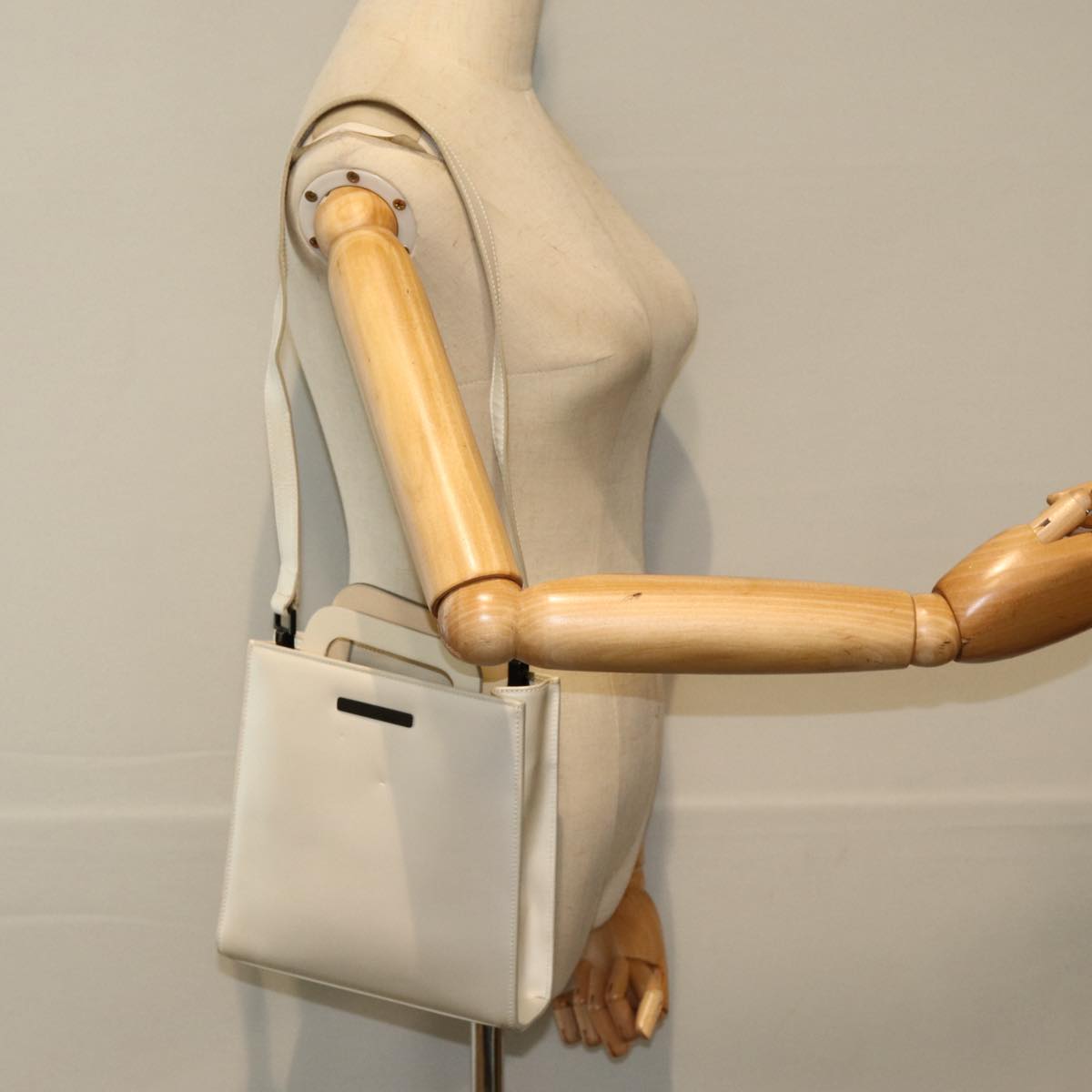 GUCCI Hand Bag Leather 2way White bs16589