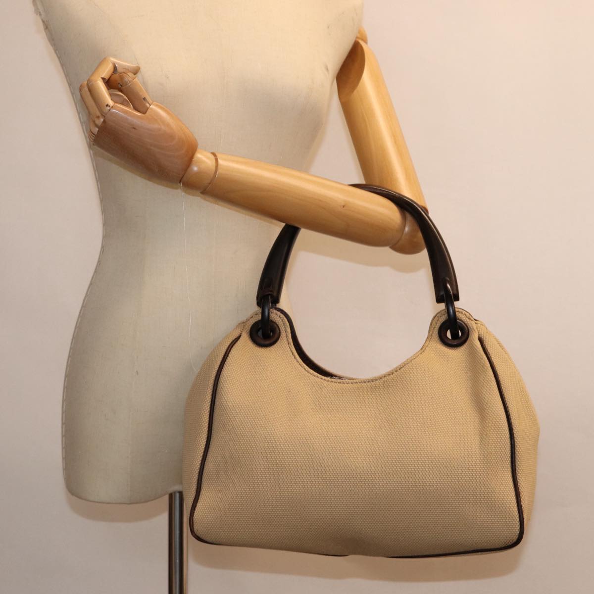 GUCCI Hand Bag Canvas Outlet Beige 106495 bs17290