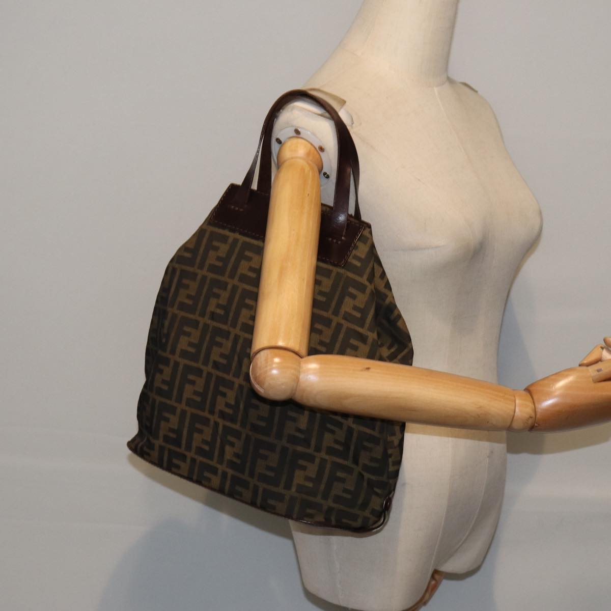 FENDI Zucca Canvas Tote Bag Brown bs17790