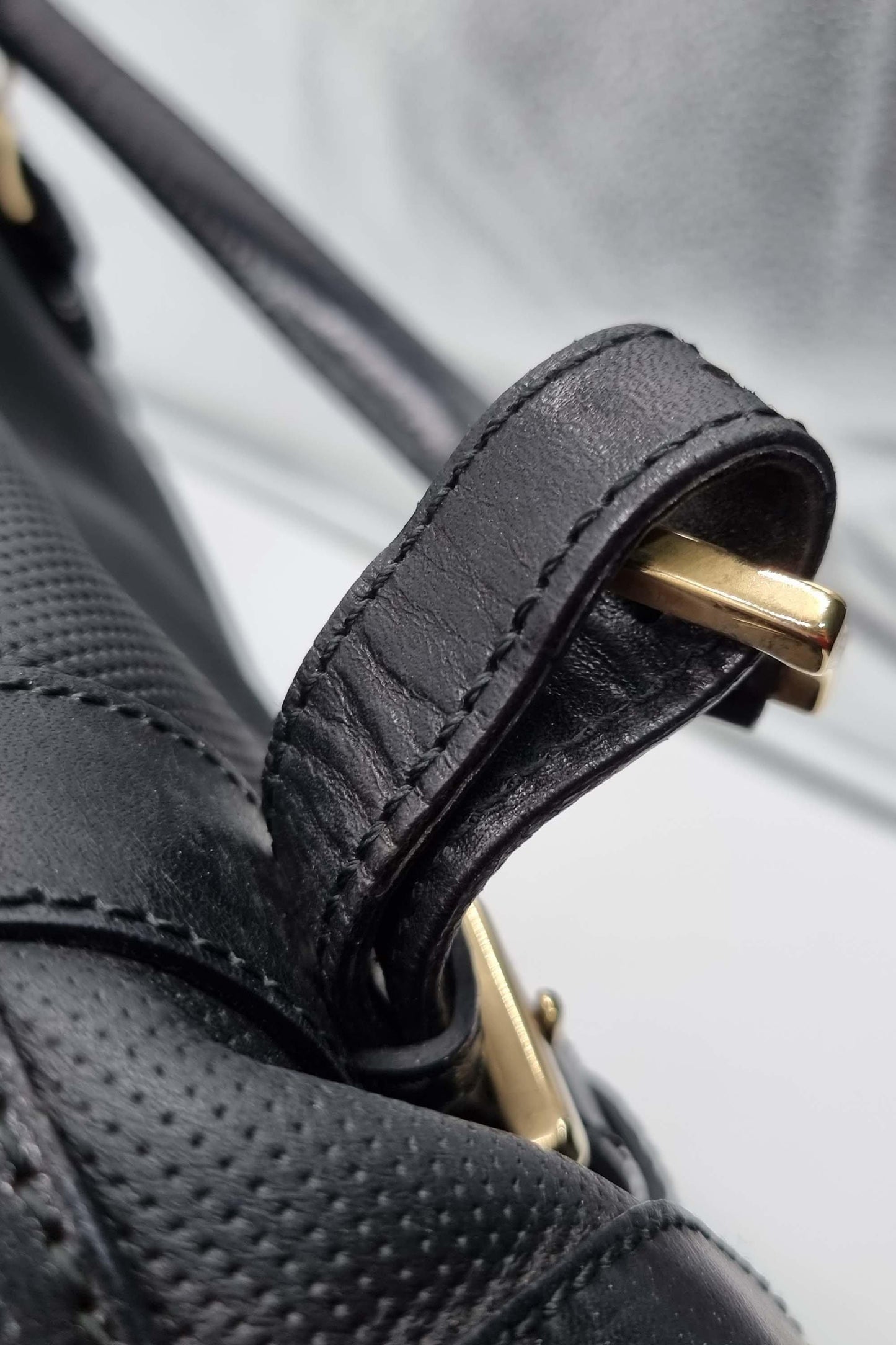 Perforated City Medium Ellers Bag Black