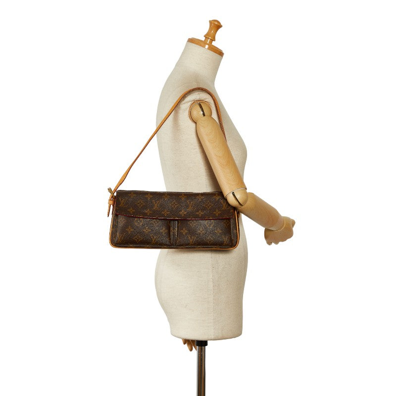 Louis Vuitton Monogram Vivace MM Handbag M51164 Brown PVC Leather Louis Vuitton