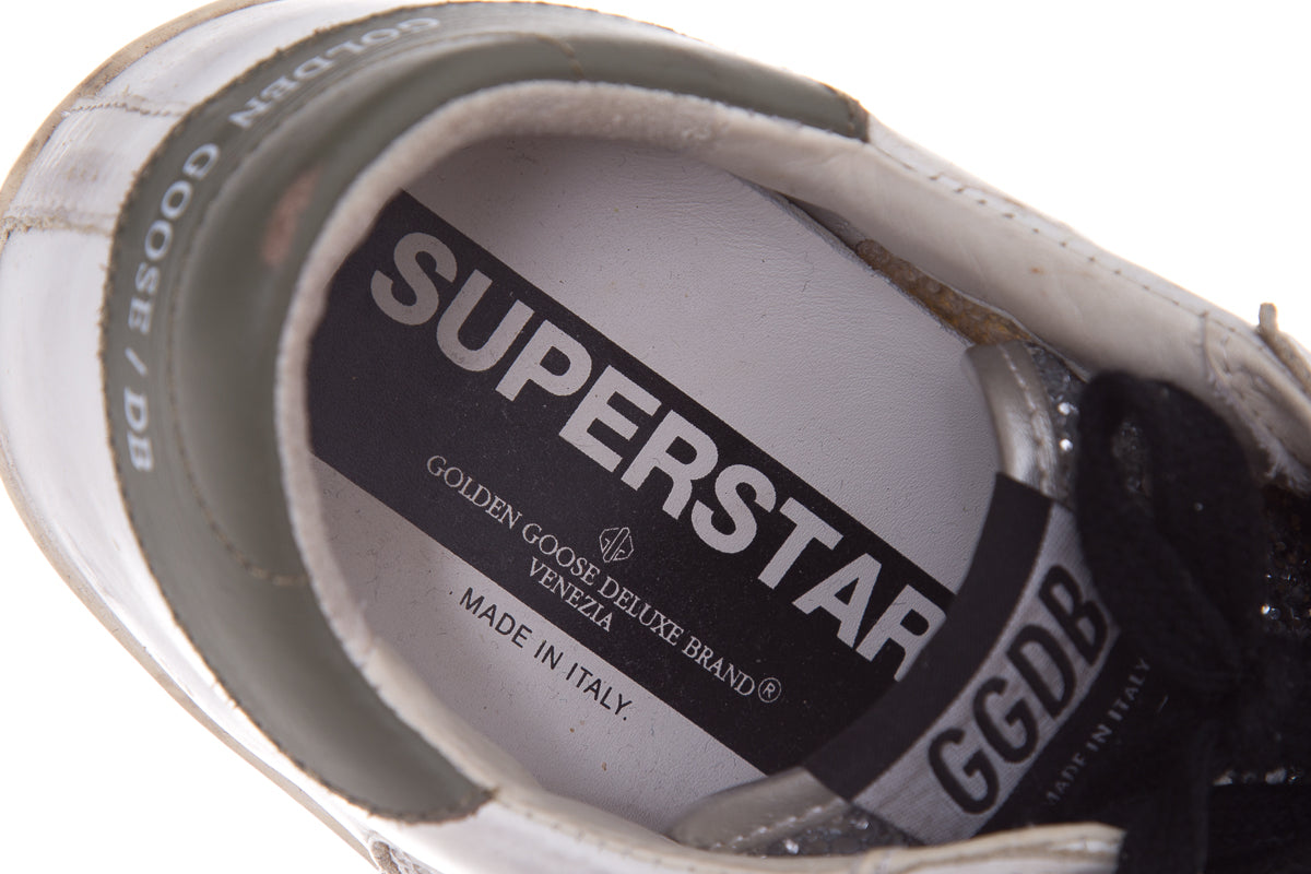 Golden Goose White & Multi Giltter Sneakers SZ 38