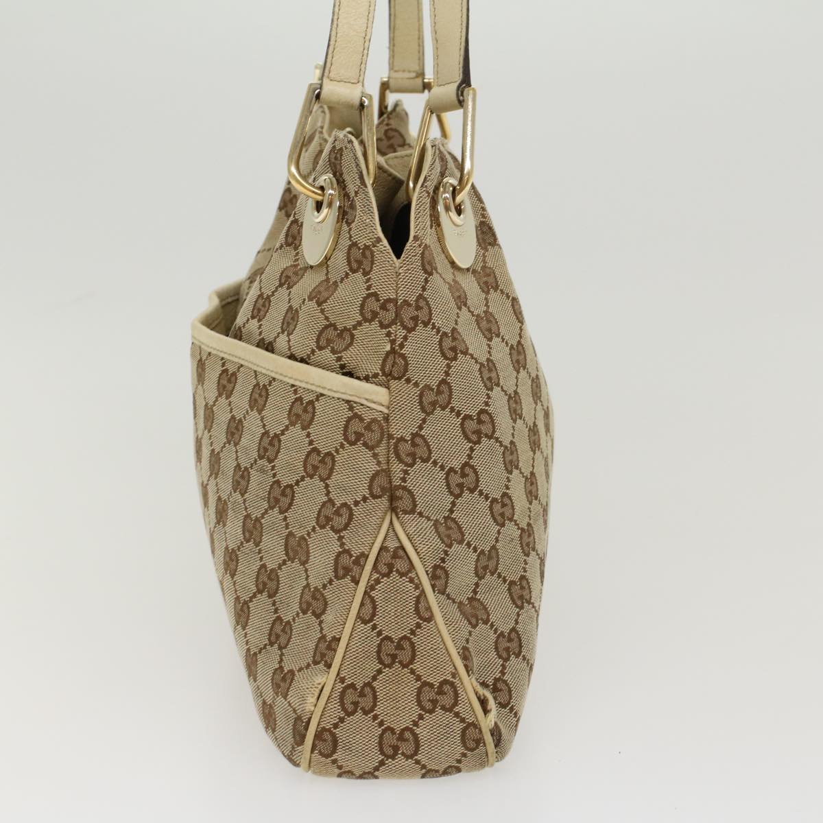 GUCCI GG Canvas Shoulder Bag Beige White 121023 cl571