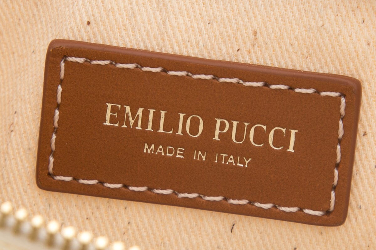 Emilio Pucci Cream Embroidered Tote