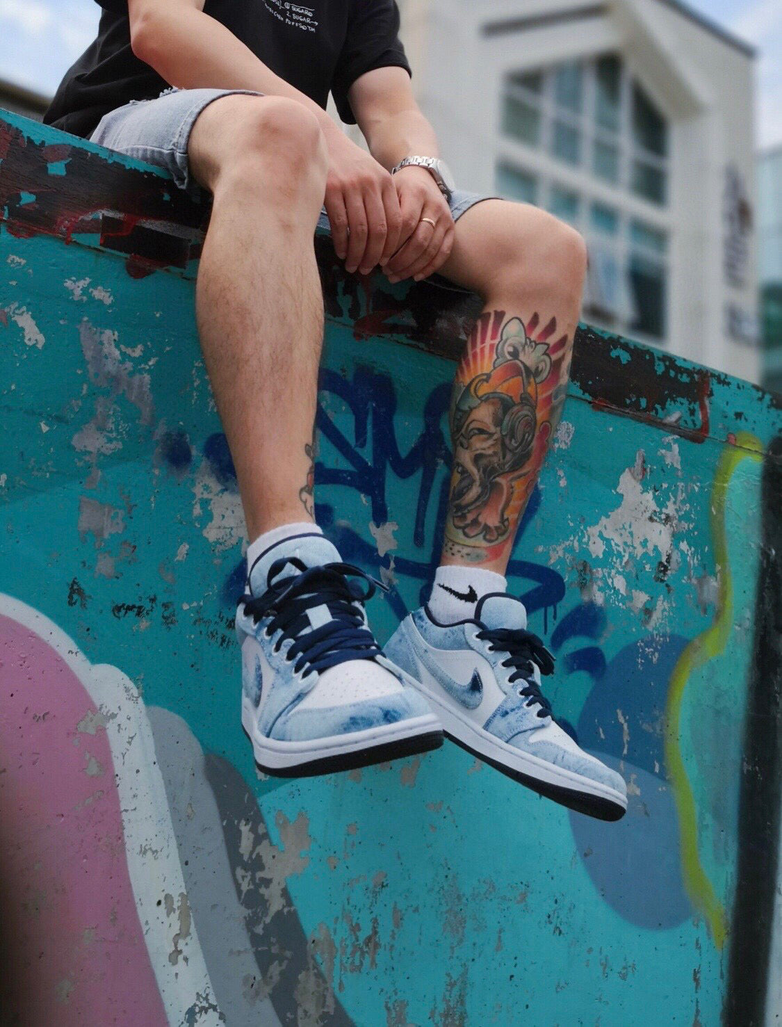GLM - AJ1 Low Washed Denim