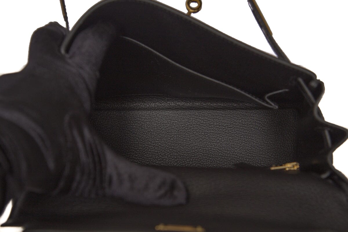 Hermès 2021 Noir Togo Kelly II Touch Retourne 25 GHW Lizard Handbag