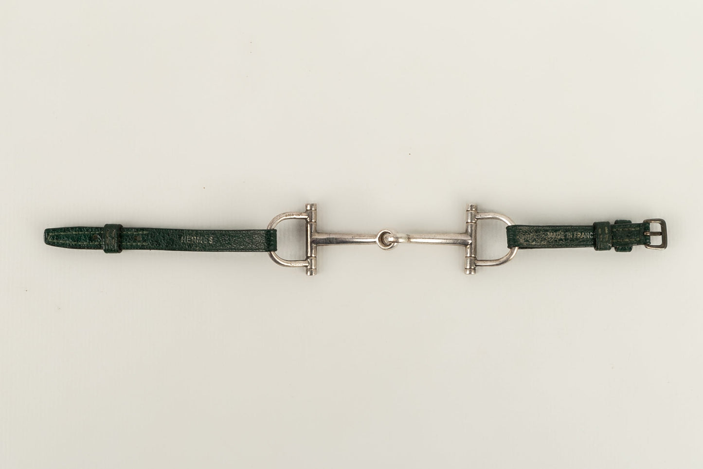 Bracelet en cuir et argent Hermès