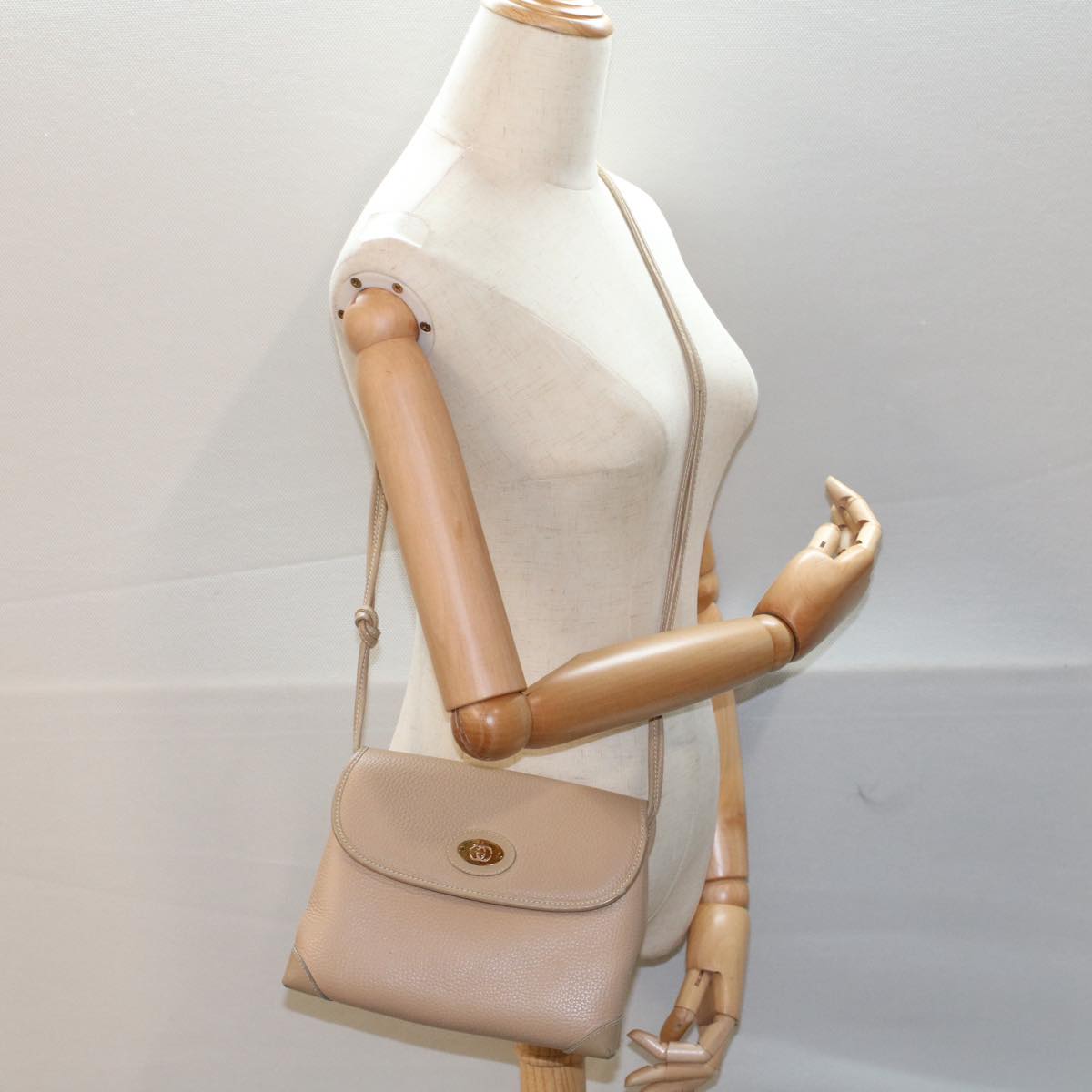 GUCCI Shoulder Bag Leather Beige ep1610