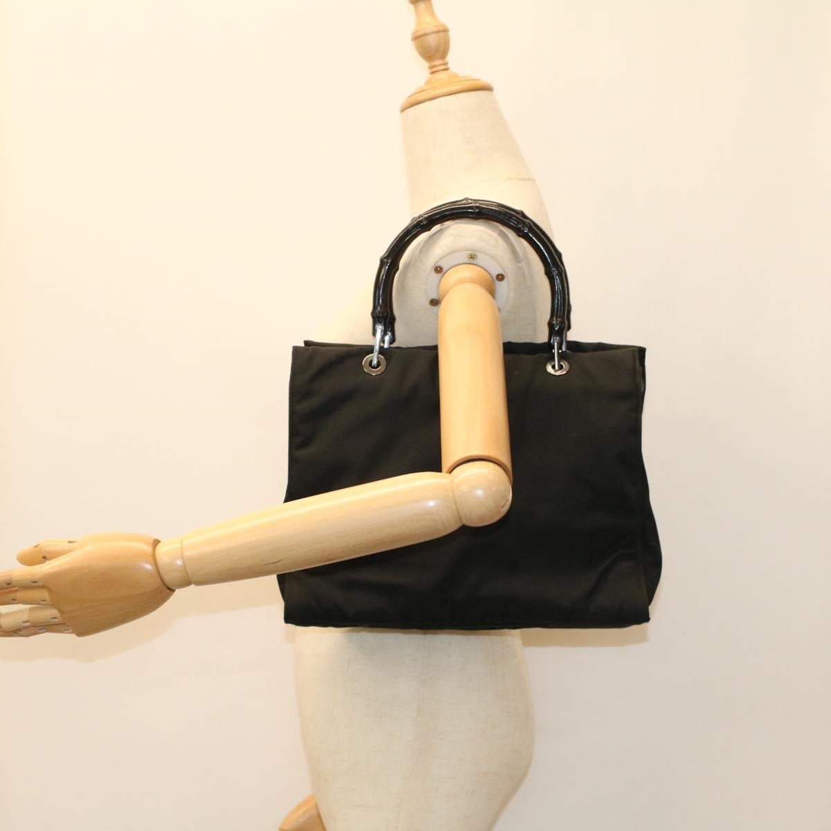 GUCCI Bamboo Hand Bag Canvas Black 002 1016 ep1617